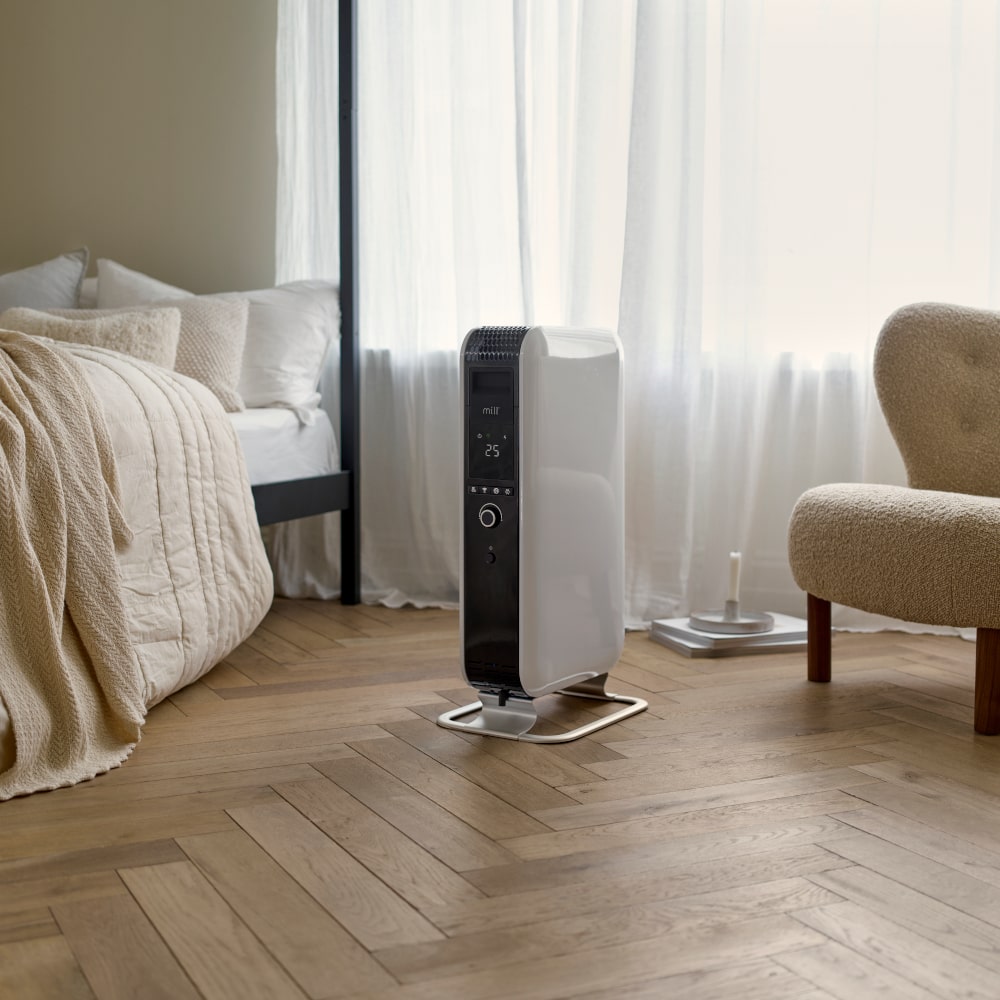 Mill Gentle Air Oil Filled Portable Floor Standing Wi-Fi Enabled Radiator - 1500 Watts Living Room - Aerify
