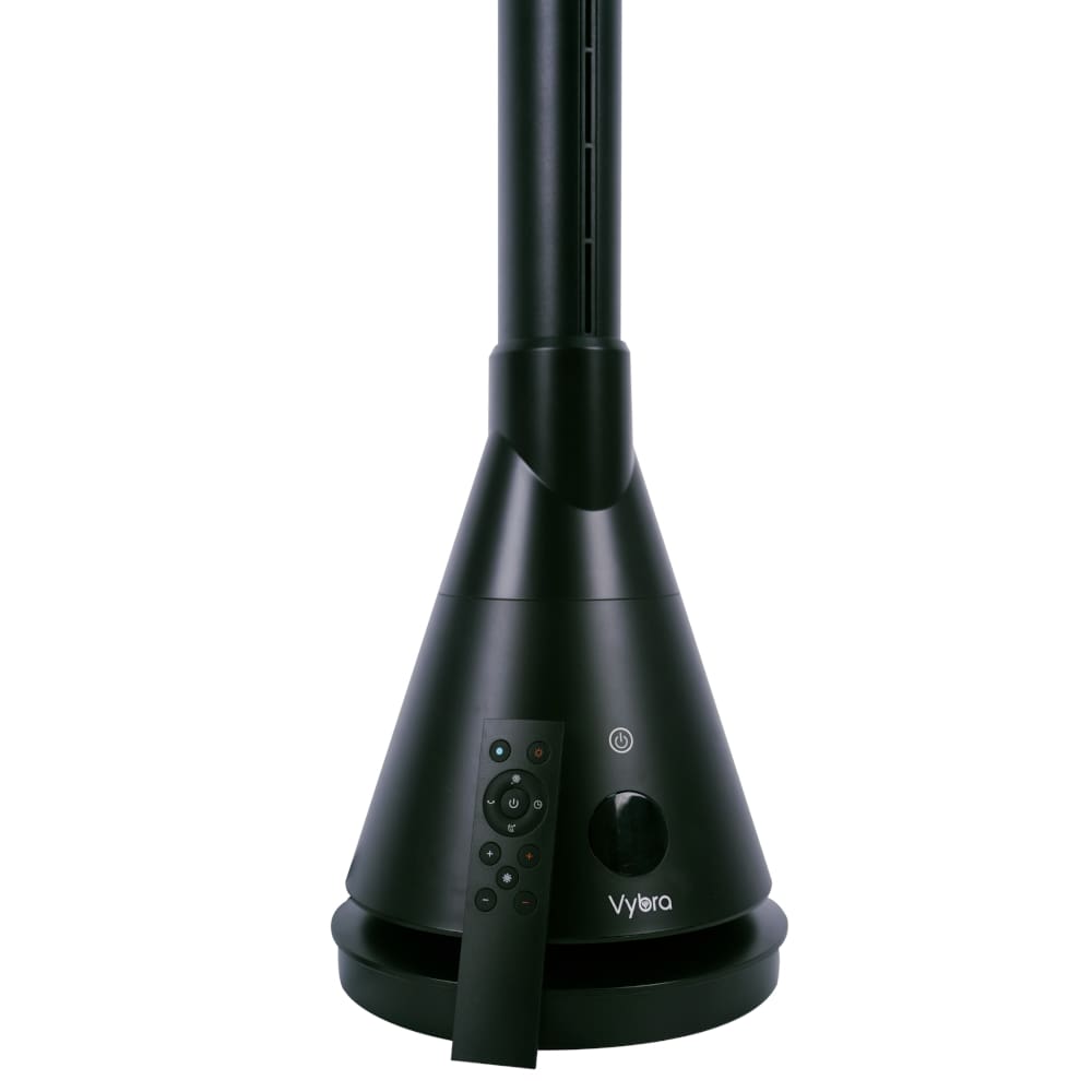 Vybra Multi 3-in-1 Tower - UVC Air Steriliser, Heater & Cooling Fan Black Close Up - Aerify