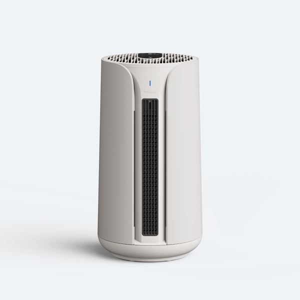 White air purifier on a light gray background