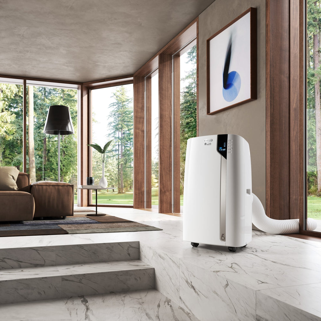 De'Longhi Pinguino Care4Me PACEX130CST Wi-Fi Enabled Portable Air Conditioner & Dehumidifier in the Living Room - Aerify