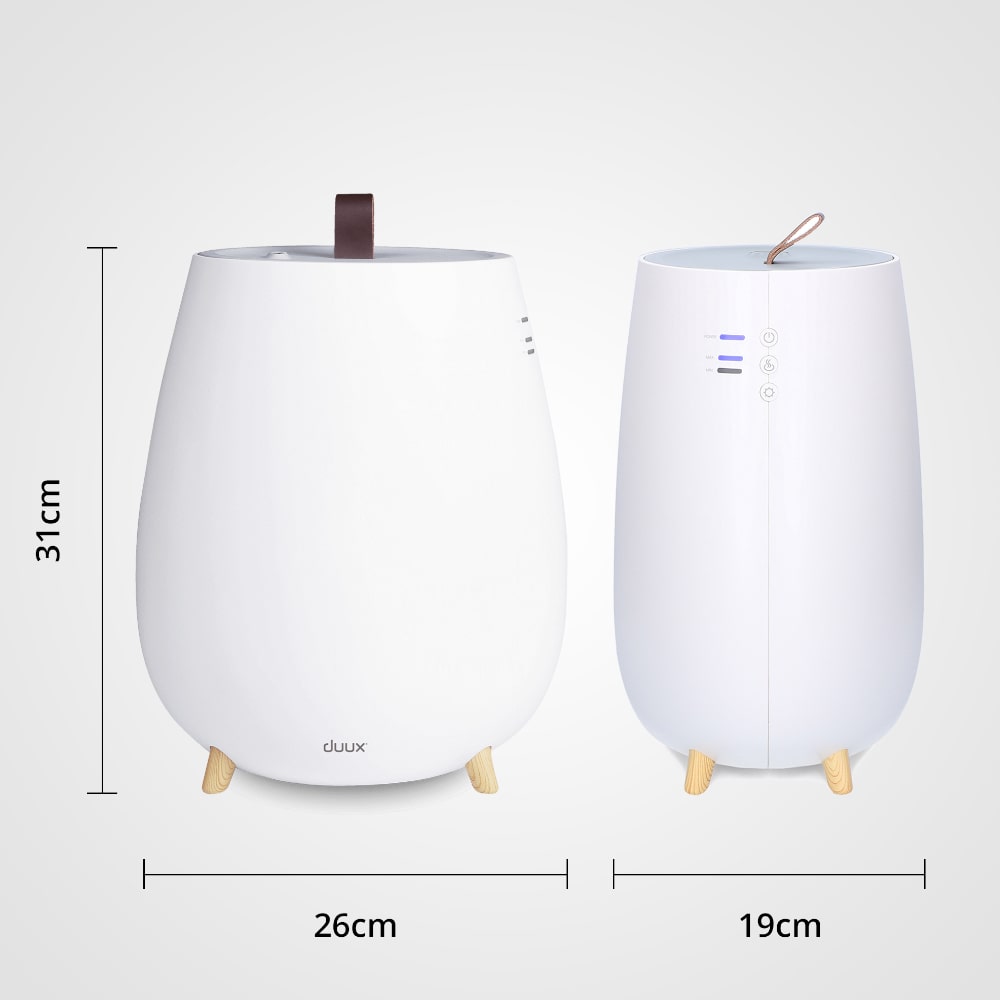 Duux Tag 2 Ultrasonic Cool Mist Humidifier 6LDay Dimensions - Aerify