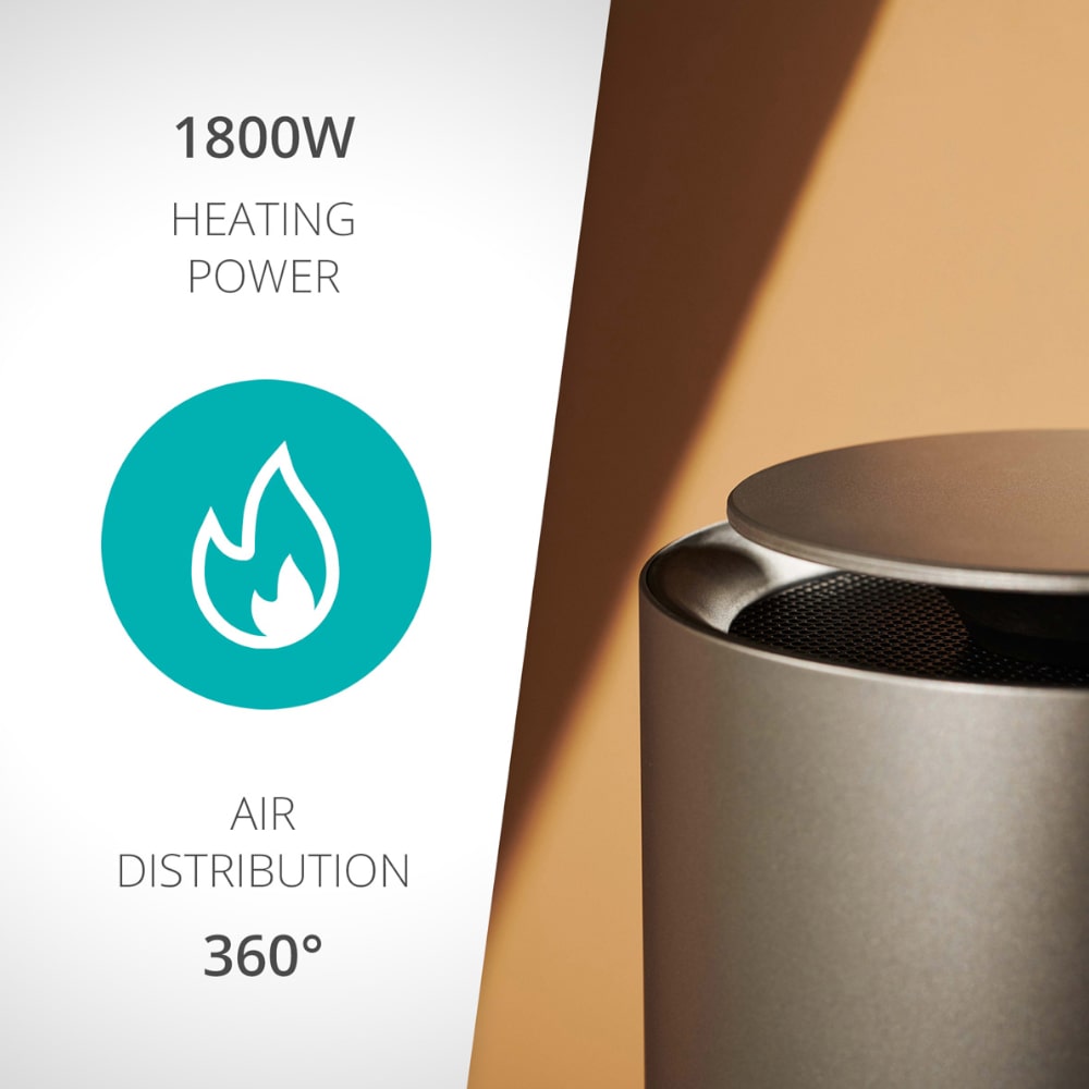 Duux Threesixty 2 Smart PTC Ceramic Fan Heater 800-1800 Watts 360 Air Distribution - Aerify