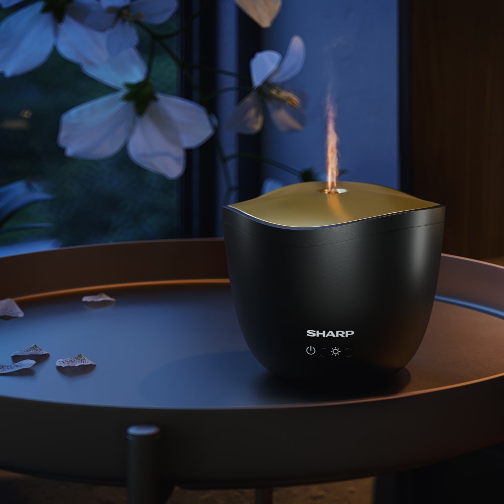 Sharp Ultrasonic Aroma Diffuser Black On Table - Aerify