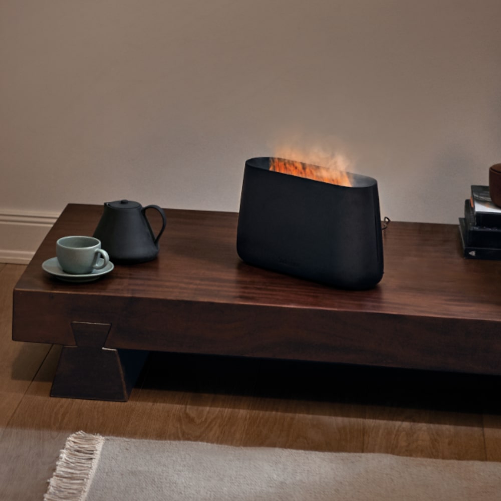 Stadler Form Ben Ultrasonic Humidifier & Flame Effect 4LDay Black on Coffee Table - Aerify