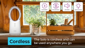 Vybra Solo Rechargeable Bladeless & Cordless Desktop Fan Video - Aerify