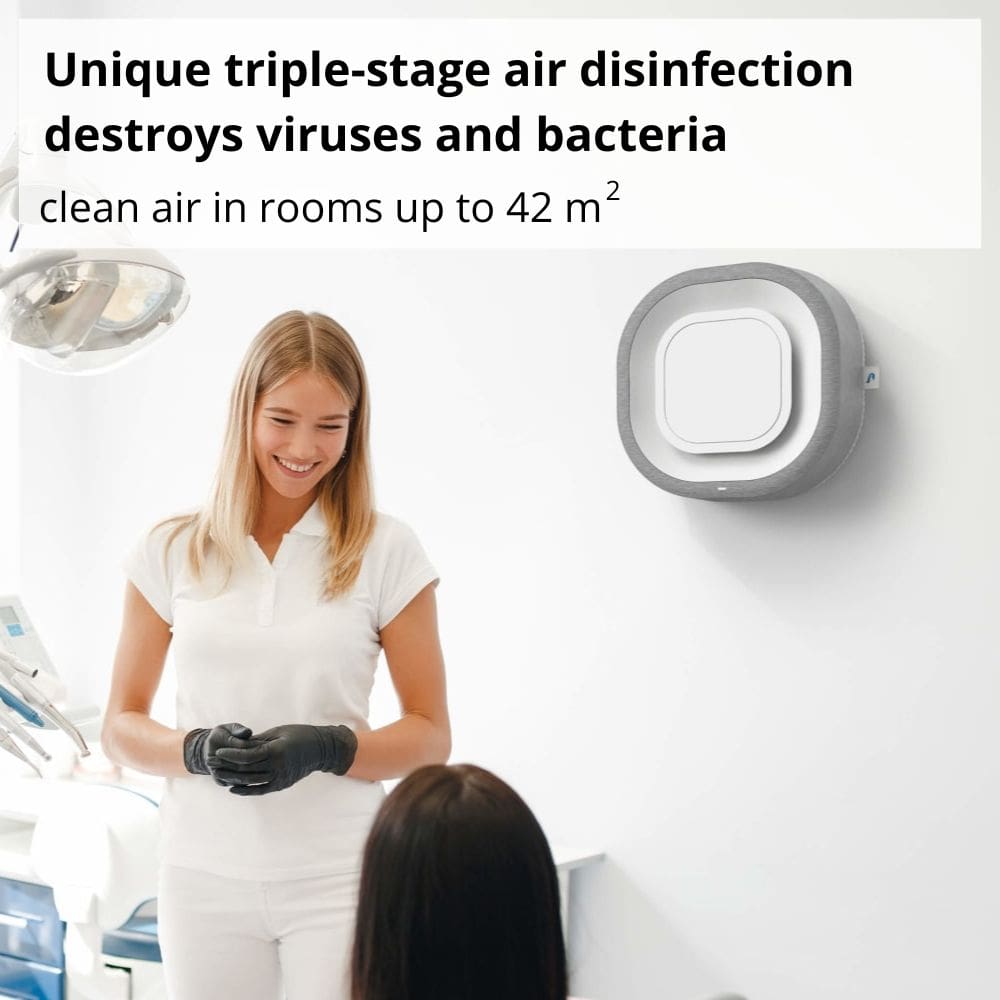 Aura Air Enterprise “All in One”, Air Filtration, Disinfection and Monitoring System Unique Triple-stage Air Disinfection - Aerify