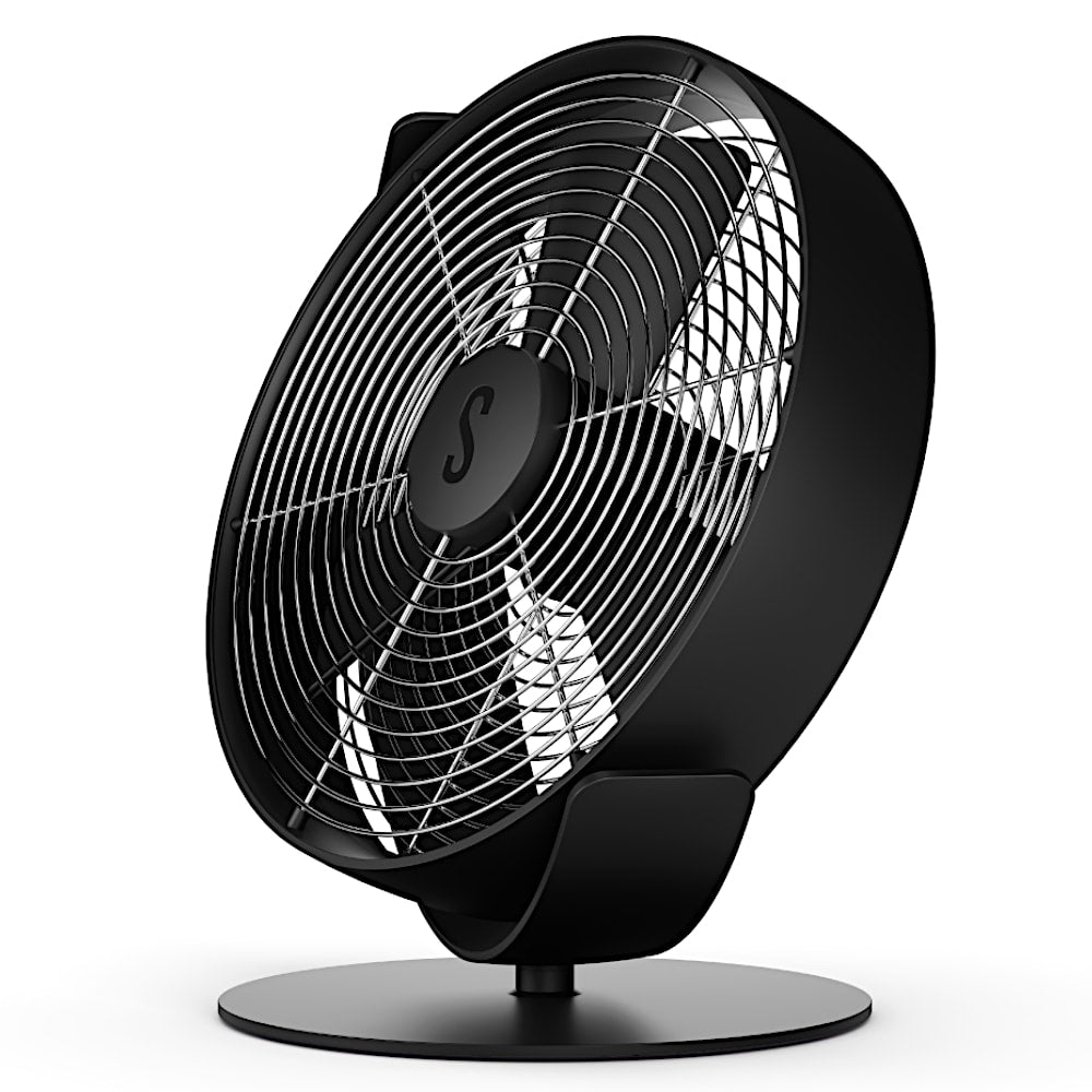 Stadler Form Tim Portable Desk Fan Black Front Side - Aerify